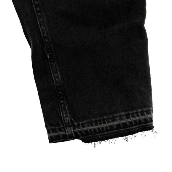 Free People x We The Free Slim Boyfriend Distressed Faded Black Jeans Size 32 - Picture 7 of 12